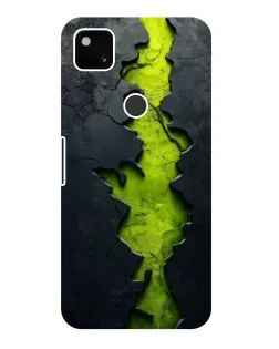 Чехол для Google Pixel 4a с картинкой «Салатовый разлом скалы»