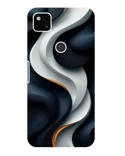 Чехол для Google Pixel 4a с картинкой «Объемные черно-белые ленты»