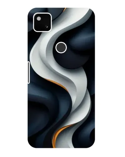 Чехол для Google Pixel 4a с картинкой «Объемные черно-белые ленты»
