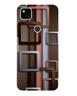 Чехол для Google Pixel 4a с картинкой «Коричневые объемные квадраты»