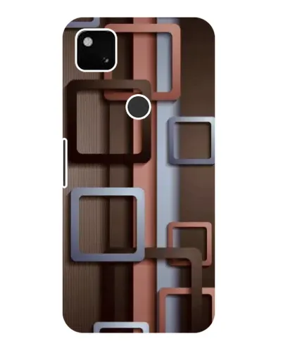 Чехол для Google Pixel 4a с картинкой «Коричневые объемные квадраты»