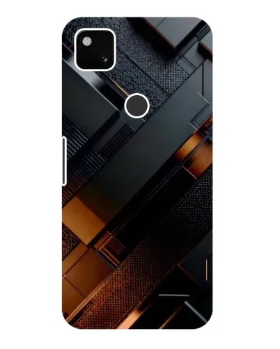 Чехол для Google Pixel 4a с картинкой «Черные геометрические блоки»