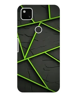 Чехол для Google Pixel 4a с картинкой «Зеленые геометрические линии»