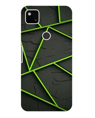 Чехол для Google Pixel 4a с картинкой «Зеленые геометрические линии»