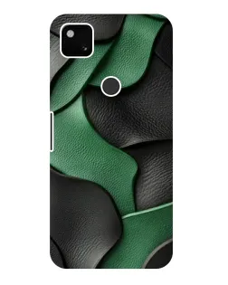Чехол для Google Pixel 4a с картинкой «Зеленые кожаные волны»
