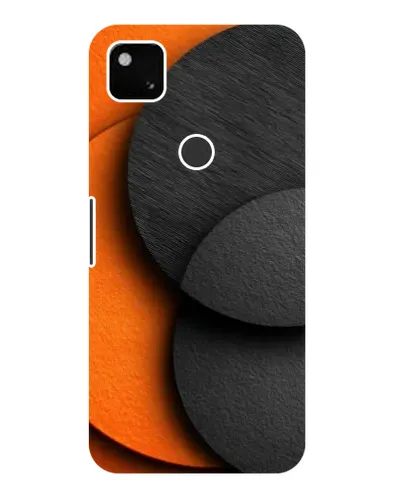 Чехол для Google Pixel 4a с картинкой «Геометрия оранжевых кругов»