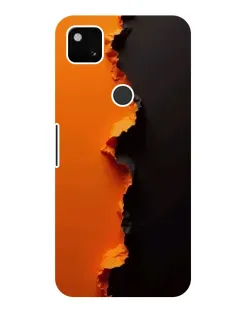 Чехол для Google Pixel 4a с картинкой «Оранжевый разлом»