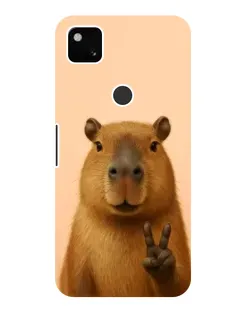 Чехол для Google Pixel 4a с картинкой «Капибара виктория»