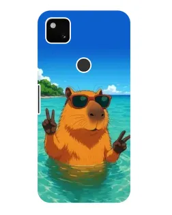 Чехол для Google Pixel 4a с картинкой «Морская капибара»