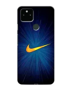 Чехол для Google Pixel 5 с картинкой «Синий пульс Nike»