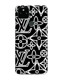 Чохол для Google Pixel 5 з картинкою «Чорно-білий візерунок LV»