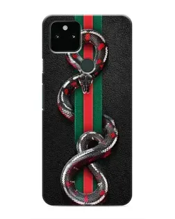 Чехол для Google Pixel 5 с картинкой «Gucci — змея на полосе»