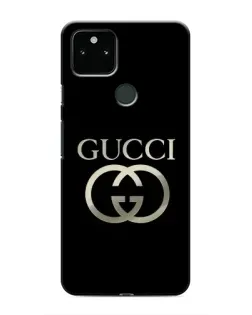 Чехол для Google Pixel 5 с картинкой «Gucci — золото на черном»