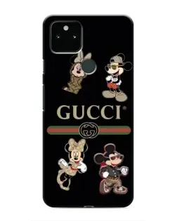 Чехол для Google Pixel 5 с картинкой «Gucci — герои Disney и монограмма»