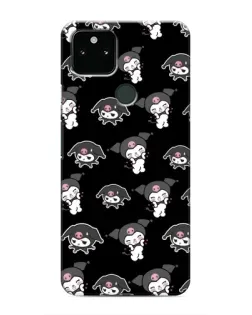 Чохол для Google Pixel 5 з картинкою «Чорний паттерн Kuromi»