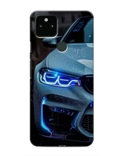Чохол для Google Pixel 5 з картинкою «Погляд BMW з синіми фарами»