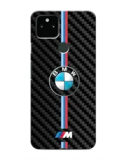 Чохол для Google Pixel 5 з картинкою «Емблема BMW та карбон»
