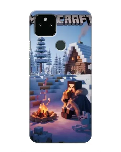 Чохол для Google Pixel 5 з картинкою «Зимовий Minecraft»