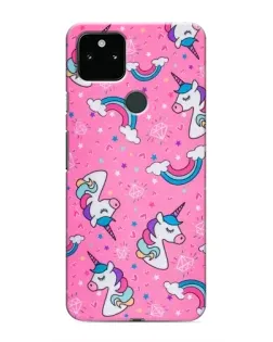 Чохол для Google Pixel 5 з картинкою «Unicorn паттерн рожевий»