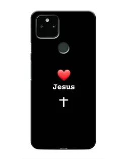 Чохол для Google Pixel 5 з картинкою «Серце - Jesus»