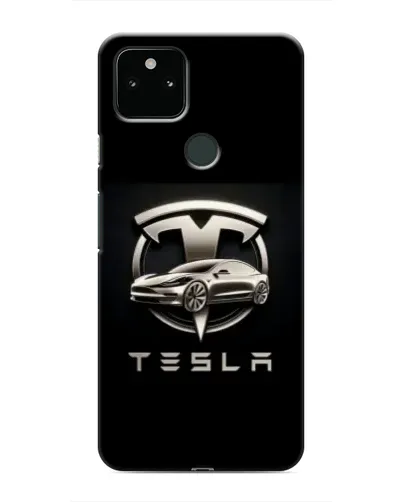 Чохол для Google Pixel 5 з картинкою «Tesla — срібне авто»