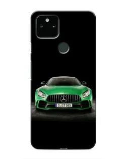 Чохол для Google Pixel 5 з картинкою «Mercedes — неоновий лого»