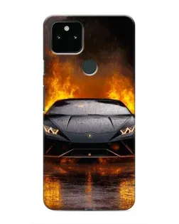 Чохол для Google Pixel 5 з картинкою «Lamborghini у вогні»