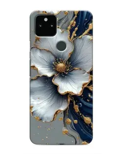 Чохол для Google Pixel 5 з картинкою «Біла квітка та золотий флюїд»