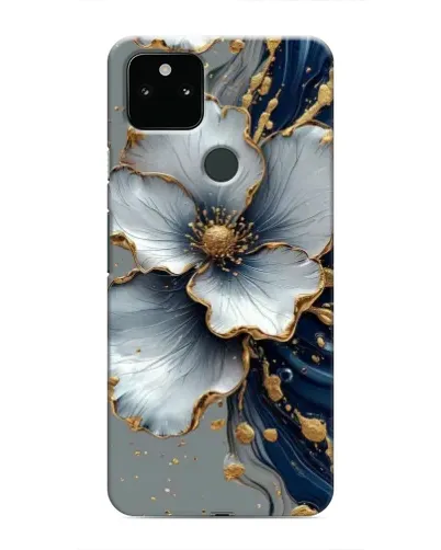 Чохол для Google Pixel 5 з картинкою «Біла квітка та золотий флюїд»