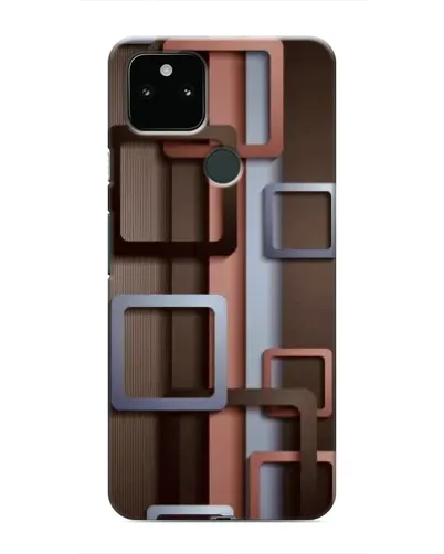 Чохол для Google Pixel 5 з картинкою «Коричневі об'ємні квадрати»