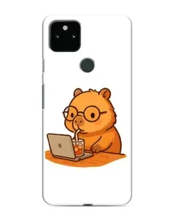 Чохол для Google Pixel 5 з картинкою «Капібара з ноутбуком»