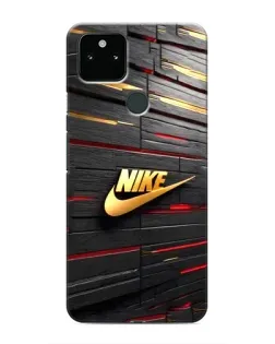 Чохол для Google Pixel 5a 5G з картинкою «Золотий Nike на металі»