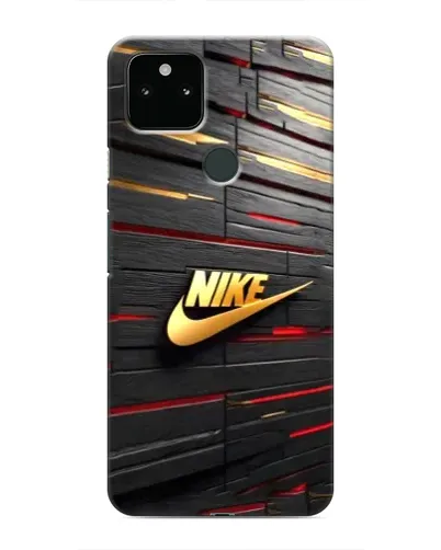 Чохол для Google Pixel 5a 5G з картинкою «Золотий Nike на металі»