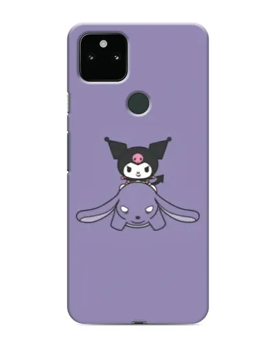 Чохол для Google Pixel 5a 5G з картинкою «Kuromi на ліловому фоні»