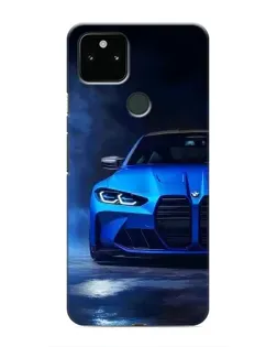 Чохол для Google Pixel 5a 5G з картинкою «Блакитна BMW M4»