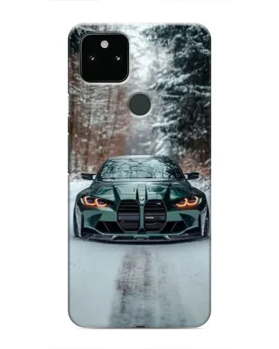 Чохол для Google Pixel 5a 5G з картинкою «BMW у зимовому лісі»