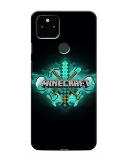 Чохол для Google Pixel 5a 5G з картинкою «Minecraft Diamond лого»