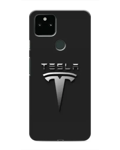 Чохол для Google Pixel 5a 5G з картинкою «Сталевий логотип Tesla»