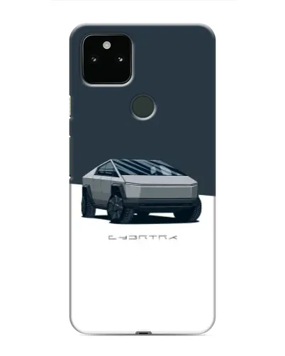 Чохол для Google Pixel 5a 5G з картинкою «Сріблястий Cybertruck Tesla»