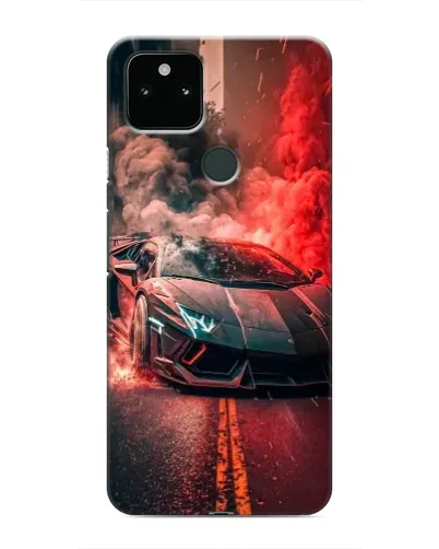 Чохол для Google Pixel 5a 5G з картинкою «Lamborghini червоний дим»