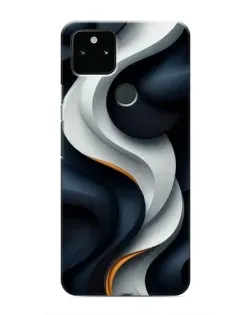 Чохол для Google Pixel 5a 5G з картинкою «Об'ємні чорно-білі стрічки»