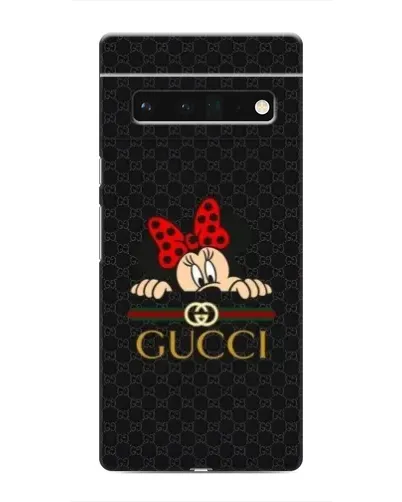 Чохол для Google Pixel 6 Pro з картинкою «Мінні Маус Gucci — чорний»