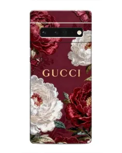 Чехол для Google Pixel 6 Pro с картинкой «Gucci — бордовые розы»