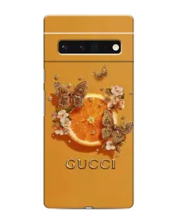Чехол для Google Pixel 6 Pro с картинкой «Gucci — золотые бабочки»