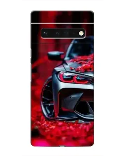 Чохол для Google Pixel 6 Pro з картинкою «Спортивна BMW та квіти»