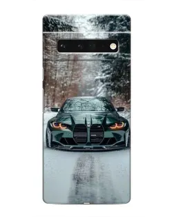 Чохол для Google Pixel 6 Pro з картинкою «BMW у зимовому лісі»