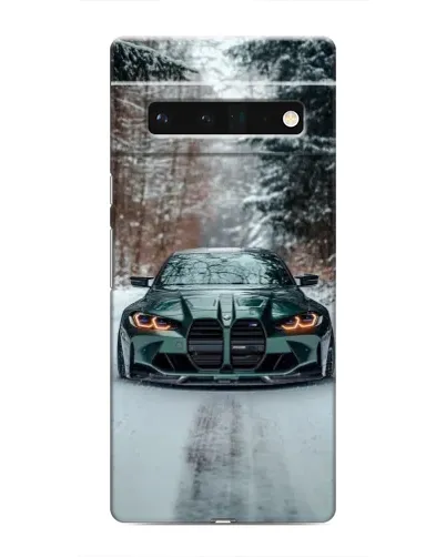 Чохол для Google Pixel 6 Pro з картинкою «BMW у зимовому лісі»