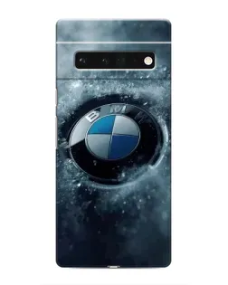 Чехол для Google Pixel 6 Pro с картинкой «Логотип BMW — лед»