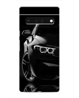 Чехол для Google Pixel 6 Pro с картинкой «Черная BMW — профиль»