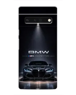 Чехол для Google Pixel 6 Pro с картинкой «BMW сквозь ночной город»